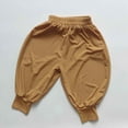 thumbnail image 2 of RMGVDSD Baby Boy Girl Pants Child Toddler Boys Girls Pants Summer Solid Color Harem Pants Elastic Waist Casual Trousers 1-2 Years/Orange, 2 of 5
