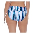 thumbnail image 2 of ISLAND ESCAPE Women's Navy Printed Stretch Foldover Waistband Full Coverage Tahiti Swimsuit Bottom 16, 2 of 2