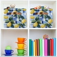 thumbnail image 6 of Yayeee 2 Pack Canvas Storage Basket with Handles for Shelves Fabric Bins Closet Organizer, Cartoon Lemon Leaves, 6 of 8