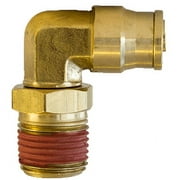Tectran PL1369-6C Brass D.O.T. Push Lock Fitting Swivel Male Elbow for Nylon Tube Size, 3/8" Pipe Thread, Pack of 10