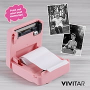 Vivitar InstaPrint Digital Camera, 12MP, 4 Games, 2 Rolls of Paper, Instantly Prints 2 X 3 Pictures -Pink