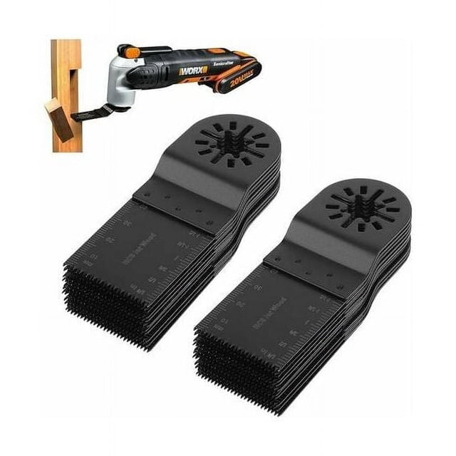 Paquete de 20 hojas de sierra oscilantes universales multiherramienta Starlock Plus Hoja de precisión multiherramienta de 34 mm Hojas de sierra oscilantes de cambio rápido para clavos de metal,
