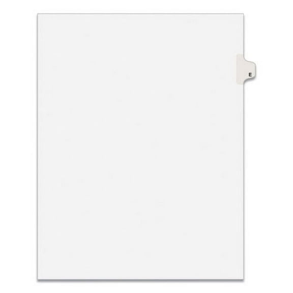 Preprinted Legal Exhibit Side Tab Index Dividers, Avery Style, 26-Tab, E, 11 X 8.5, White, 25/pack, (1405) | Bundle of 2 Packs