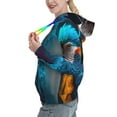 thumbnail image 2 of Honeii Modern Style Blue Parrot Pattern Womens Oversized Hoodies Long Sleeve Sweatshirts Pullover Fall Outfits with Pocket-X-Large, 2 of 7