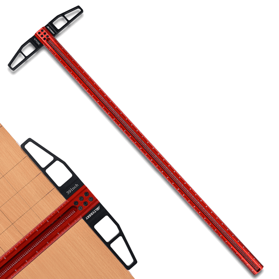 Tydeey 39 Inch T-Square Ruler, Aluminum Alloy Woodworking Measuring Tool