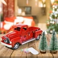 thumbnail image 2 of HSD Red Christmas Truck, Little Red Truck Christmas Decor with 2 Mini Christmas Trees and LED String Lights, Red Metal Pickup Truck Car Model for Christmas Decorations Table Top Decor, 2 of 7