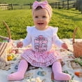 thumbnail image 3 of My First Easter Baby Girl Outfit Easter Baby Girl Outfit Romper Floral Tutu Skirt with Headband Girl Baby Dress, 3 of 8
