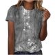 thumbnail image 2 of Fiudx Camisas de Mujer Top Casual de Manga Corta con Cuello Redondo y Estampado Retro para Mujer, 2 of 4