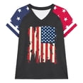 thumbnail image 4 of 4th of July Patriotic V Neck Shirt for Women Funny American Flag Graphic Tee Summer Short Sleeve T-Shirt Blouse, 4 of 4