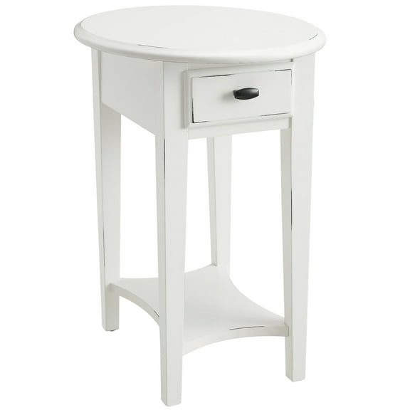 Leick Home Haven Ridge Oval End Table in Farmhouse White