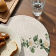 thumbnail image 4 of Round Placemats White Rose 15 inch Set of 2 Table Mats for Dining Table Linen Background Heat Resistant Non-Slip Kitchen & Home Decorative Place Mat Set, 4 of 8