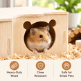 thumbnail image 5 of Hamster House Hideout Wood for Small Pet Hiding Toy Wooden Playset Chew Guinea Pig Supplies, 5 of 8