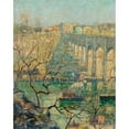thumbnail image 2 of Ernest Lawson 20x24 Black Ornate Framed Double Matted Museum Art Print Titled: View of The&nbsp;Bridge, 2 of 5