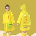 thumbnail image 4 of LIIPEE Girls Rainwear Cartoon Animal Printed Long Sleeve Hooded Button Down Raincoat Classic Daily Wear Rain Jackets,Light Yellow,4-6 Years, 4 of 4