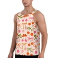thumbnail image 2 of Uemuo Cherries And Bows Pattern Men's Muscle Shirts Sleeveless Dry Fit Gym Workout Tank Top Lightweight Sports Tank Top Beach Tank Top, Loose-fit Sleeveless Shirt-XX-Large, 2 of 7