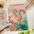 thumbnail image 2 of Lantern Press 1000 Piece Jigsaw Puzzle, Florida, Vintage Print Press, Flamingo, 2 of 5