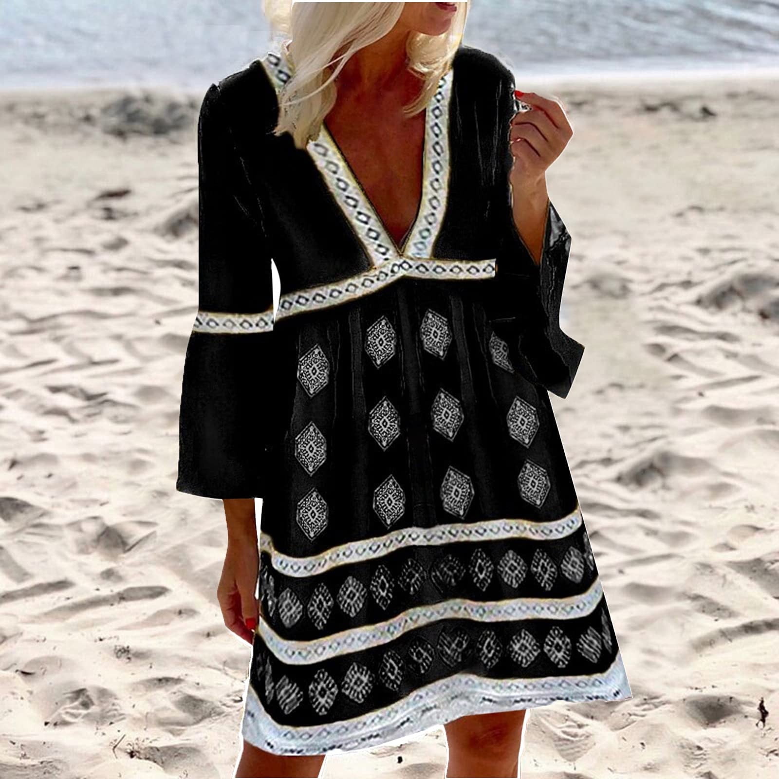 bohemian fit and flare dress