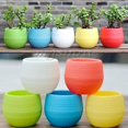 thumbnail image 2 of Mini Colourful Round Flower Pot Plastic Plant Flower Pot Garden Home Office Decor Planter, 2 of 5