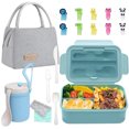 thumbnail image 1 of Lubelski 1 Set Lunch Box Durable Leak-proof Bento Box Set with Lunch Bag Spoon Forks Dishcloth for Kids Adults, 1 of 8