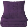 thumbnail image 5 of 3 Pcs Pinch Pleated Duvet Cover Set 100% Egyptian Cotton 1000 Thread Count with Zipper Closure & Corner Ties Pintuck Bedding Duvet Cover - Super King Plus Size (120" x 120") Inch, Plum, 5 of 7