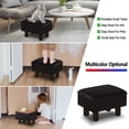 thumbnail image 5 of IVV Black Linen Upholstered Ottoman with Storage, Modern Multifunctional Low Footrest Side Table with Flip Tray and Solid Wood Legs, 15.9"L x 12"W x 9.8"H, 5 of 5