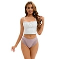 thumbnail image 4 of Unique Bargains Women's Lace Trim Lightweight Panties Mid-Waisted Thongs Briefs XXL Beige, 4 of 6