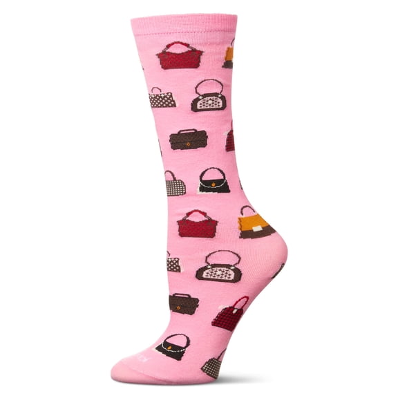 MeMoi Fake It Till You Make It Crew Socks - Womens - Female, One Size, Pink