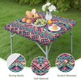 thumbnail image 4 of Elastic Bohemian Square Table Cover 36x36 Inch, Fitted Design for Card Tables, Wrinkle Resistant Fabric for Outdoor Use, 4 of 6
