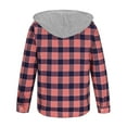 thumbnail image 5 of UQJfacai Mens Flannel Hoodie Shirts Casual Button Down Plaid Shirt Jackets for Men Long Sleeve Stylish Hooded Outerwear with Pockets, 5 of 7