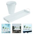 thumbnail image 3 of 3pc Flower Iron Bucket Planter Pot with Tray Retro Flower Buckets Succulents Pot, 3 of 9