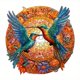 thumbnail image 1 of Hummingbird Chime Wooden Jigsaw Puzzle Shaped Animal Puzzle Adult Decompression Round Super Hard High Difficulty Educational Toys, Birthday Holiday Family Gift Wooden Toys, 1 of 4
