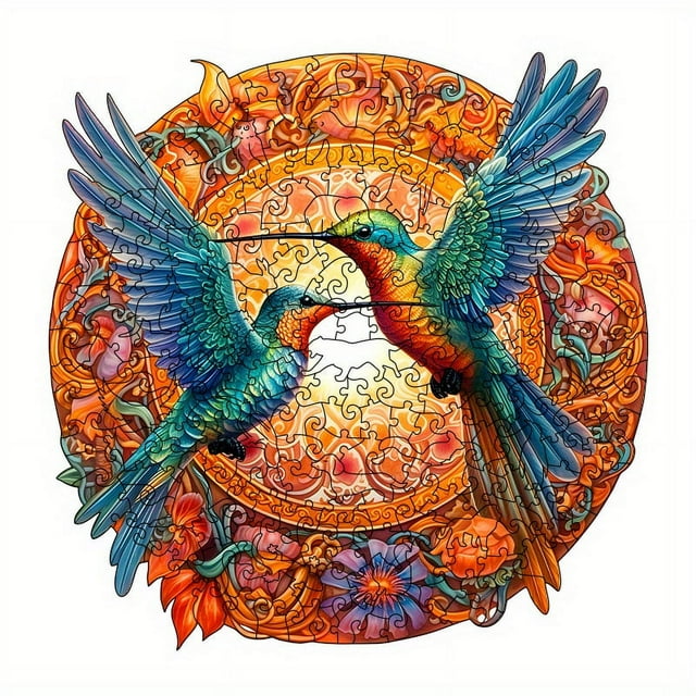 Carillon Colibri Casse-Tête en Bois en Forme d'Animal Casse-Tête Adulte Décompression Rond Super Difficile Jouets Éducatifs Haute Difficulté, Cadeau d'Anniversaire Famille Jouets en Bois