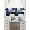 thumbnail image 5 of Valances for Windows Blue Gray Rod Pocket Cafe Window Treatments Valance Curtains for Kitchen Bathroom Laundry Basement Windows 60"x14", 5 of 9