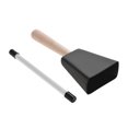 thumbnail image 1 of Wood+Metal Stick Drum Percussion Instrument Musical Gift Playing Cowbell With Plastic Mallet, 1 of 5