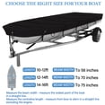 thumbnail image 3 of Black 12ft Jon Boat Cover 420D Waterproof Trailerable Jon Boat Upgraded Version with Additional Fixing Accessories Scratch-Resistant All-Weather Protection (Beam Width to 56"), 3 of 5