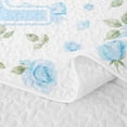 thumbnail image 5 of Feelyou Rose Bow Alphabet P Twin Quilt Set for Boys Girls, Blue Watercolor Flower Twin Coverlet Set, 2pcs, 5 of 7