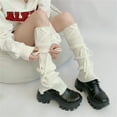 thumbnail image 4 of Milue Cute Leg Warmers Knit Flared Leg Sleeves Goth Baggy Cuffs Ankle Heap Socks, 4 of 10