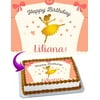 Ballerina Edible Cake Image Topper Personalized Picture 1/4 Sheet (8"x10.5")