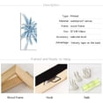 thumbnail image 6 of 3 Piece Blue Palm Tree Canvas Wall Art Decor Modern Abstract Tropical Botanical Leaves Painting Picture Print for Living Room Bedroom Bathroom Navy Blue Decorations, 6 of 6