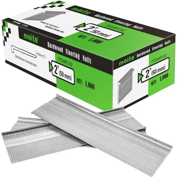 meite 16 Gauge 2-inch L Head Hardwood Nails L Cleat Flooring Nails (1,000 Pcs/Box)