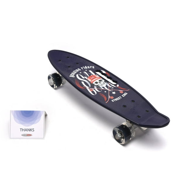 Buy Wonder Pruducts Penny Board 27 X 6 With Pu Led Light Colors Wheels Skateboard Aluminum Trucks Hand Grub Slot Black Walmart Com Walmart Com
