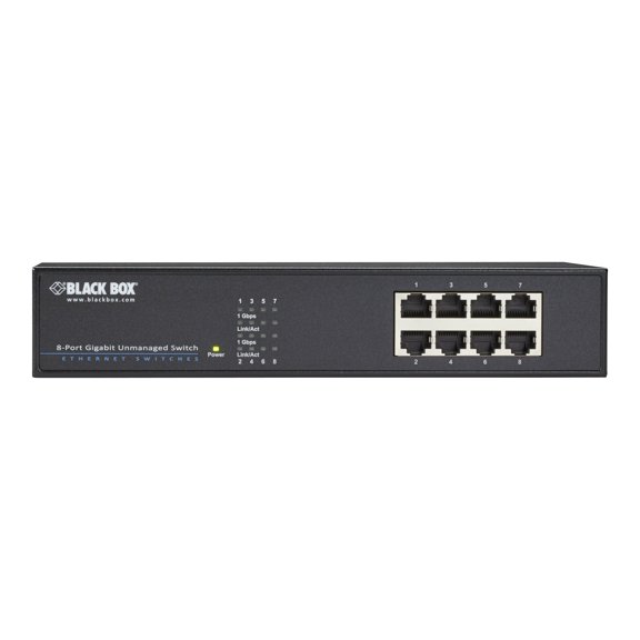 Black Box Gigabit Unmanaged Switch - Switch - 8 x 10/100/1000 - rack-mountable