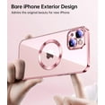 thumbnail image 5 of Magnetic Matallic Glossy Clear for iPhone 14 Case with Full Camera Cover Protection [No.1 Strong N52 Magnets] [Military Grade Drop Protection] for Women Girls Phone Case (6.1")-Pink, 5 of 13