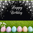 thumbnail image 5 of Black and White Floral Happy Birthday Banner Background Backdrop Party Decors Photography Props for Birthday Party Birthday Decoration Party Supplies, 5 of 7