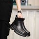 thumbnail image 4 of Botines elásticos para hombre, zapatos forrados de piel, zapatillas de deporte Chelsea con punta redonda y retales, zapatillas altas, botas gruesas con aumento de altura, 4 of 5