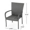 thumbnail image 4 of GDF Studio Martinique Outdoor Acacia Wood and Wicker 3 Piece Bistro Set, Gray, 4 of 13