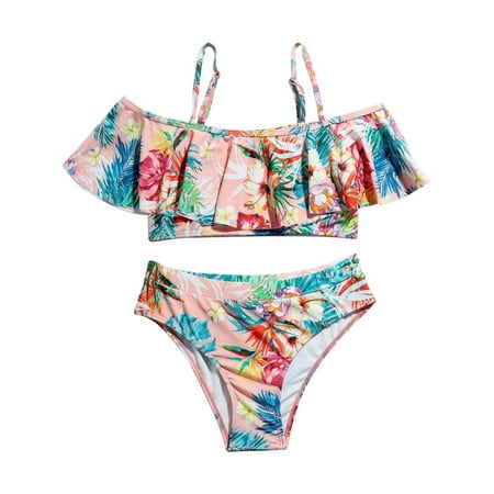 

Girls Thin Straps Bikini Beach Sport Swimsuit Summer Beach Rash Guard Swimwear