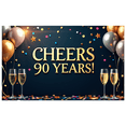 thumbnail image 2 of LUUFILx Cheers to 90 Years Backdrop Banner Birthday Party Decoration Background Photography Props Celebration Decors Anniversary Supplies, 2 of 9