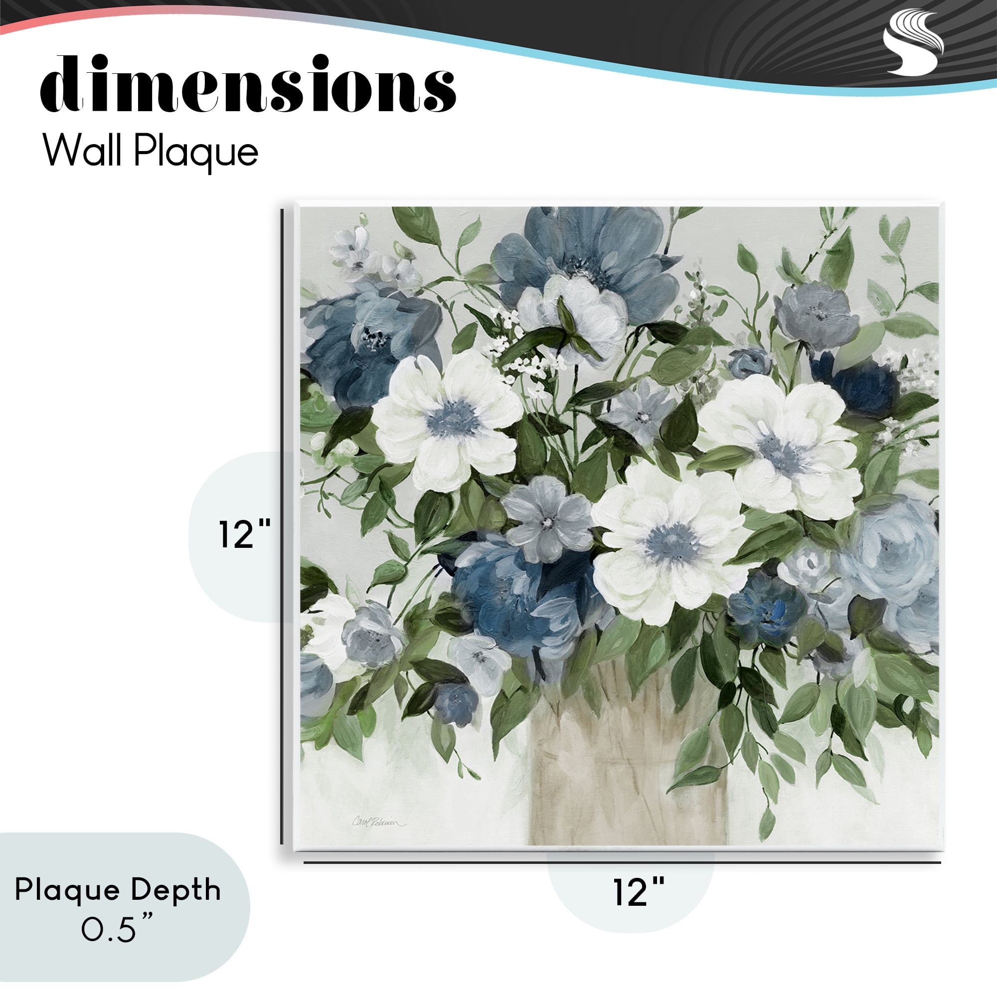 Stupell Industries White & Grey Blossoms Wall Plaque Art, design by Carol Robinson