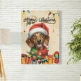 thumbnail image 2 of Merry Christmas Santa Dachshund Scarf Twinkling Lights Xmas Holiday Vertical Matte Canvas Poster Wiener Dog Lover Gifts Idea Wall Art Home Decor - 00022, 2 of 5